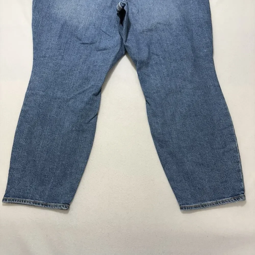 Old Navy Women's 20 High Rise Curvy O.G. Straight Ripped Blue Jeans (40x28) - Picture 9 of 13